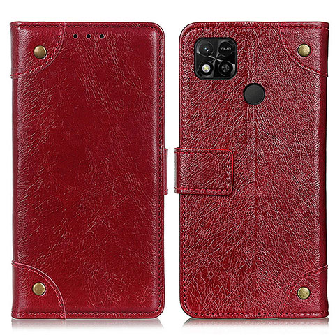 Funda de Cuero Cartera con Soporte Carcasa K06Z para Xiaomi POCO C3 Rojo