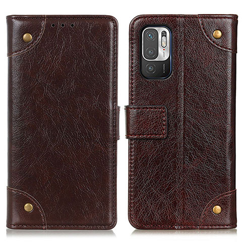 Funda de Cuero Cartera con Soporte Carcasa K06Z para Xiaomi POCO M3 Pro 5G Marron