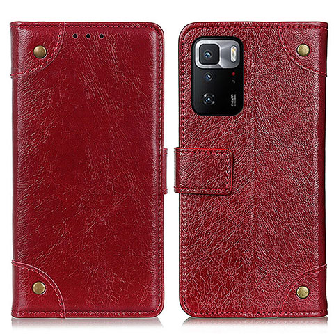 Funda de Cuero Cartera con Soporte Carcasa K06Z para Xiaomi Poco X3 GT 5G Rojo