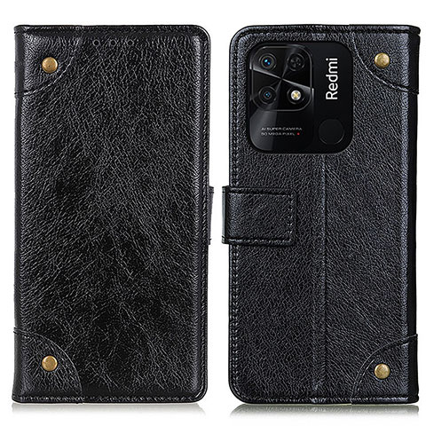 Funda de Cuero Cartera con Soporte Carcasa K06Z para Xiaomi Redmi 10 Power Negro