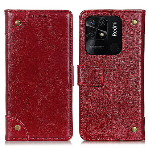 Funda de Cuero Cartera con Soporte Carcasa K06Z para Xiaomi Redmi 10 Power Rojo