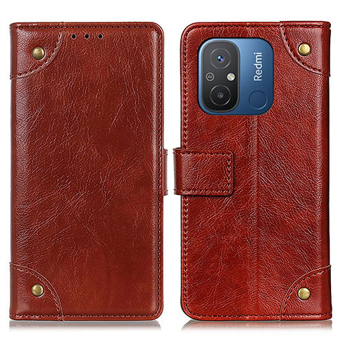 Funda de Cuero Cartera con Soporte Carcasa K06Z para Xiaomi Redmi 11A 4G Marron Claro