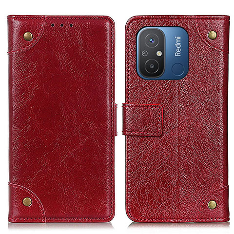 Funda de Cuero Cartera con Soporte Carcasa K06Z para Xiaomi Redmi 11A 4G Rojo