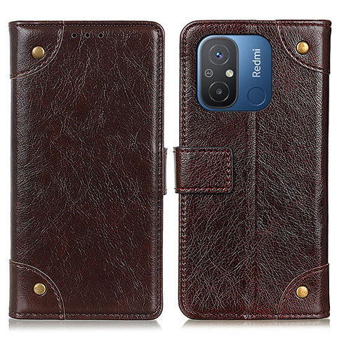 Funda de Cuero Cartera con Soporte Carcasa K06Z para Xiaomi Redmi 12C 4G Marron