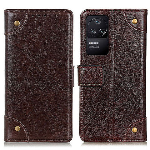 Funda de Cuero Cartera con Soporte Carcasa K06Z para Xiaomi Redmi K40S 5G Marron