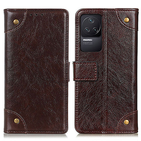 Funda de Cuero Cartera con Soporte Carcasa K06Z para Xiaomi Redmi K50 5G Marron