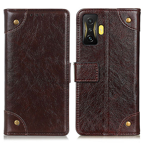 Funda de Cuero Cartera con Soporte Carcasa K06Z para Xiaomi Redmi K50 Gaming 5G Marron