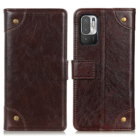 Funda de Cuero Cartera con Soporte Carcasa K06Z para Xiaomi Redmi Note 10 5G Marron