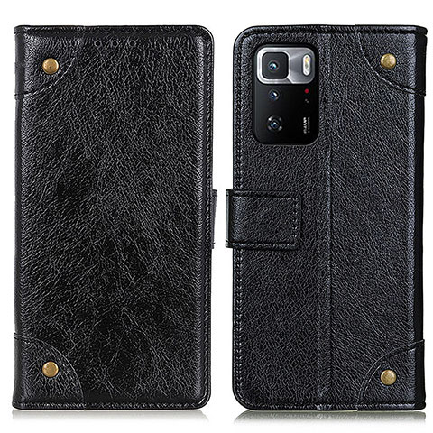 Funda de Cuero Cartera con Soporte Carcasa K06Z para Xiaomi Redmi Note 10 Pro 5G Negro