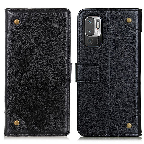 Funda de Cuero Cartera con Soporte Carcasa K06Z para Xiaomi Redmi Note 10T 5G Negro