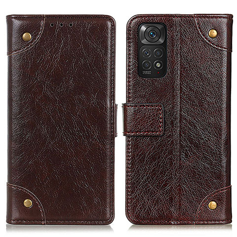 Funda de Cuero Cartera con Soporte Carcasa K06Z para Xiaomi Redmi Note 11 4G (2022) Marron