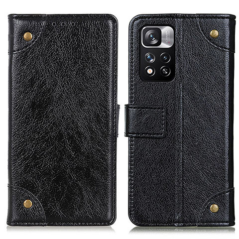 Funda de Cuero Cartera con Soporte Carcasa K06Z para Xiaomi Redmi Note 11 Pro+ Plus 5G Negro