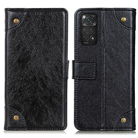 Funda de Cuero Cartera con Soporte Carcasa K06Z para Xiaomi Redmi Note 11S 4G Negro