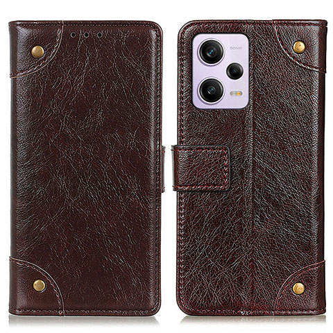 Funda de Cuero Cartera con Soporte Carcasa K06Z para Xiaomi Redmi Note 12 Pro 5G Marron