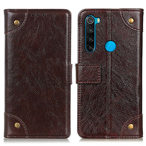 Funda de Cuero Cartera con Soporte Carcasa K06Z para Xiaomi Redmi Note 8 (2021) Marron