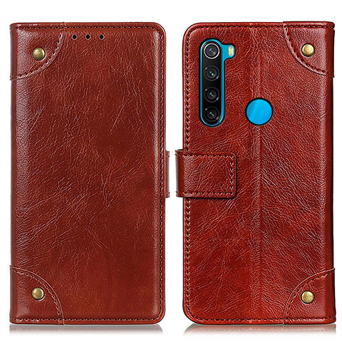 Funda de Cuero Cartera con Soporte Carcasa K06Z para Xiaomi Redmi Note 8 (2021) Marron Claro