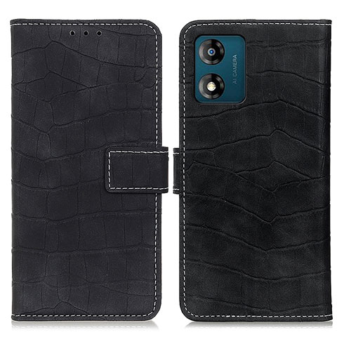 Funda de Cuero Cartera con Soporte Carcasa K07Z para Motorola Moto E13 Negro