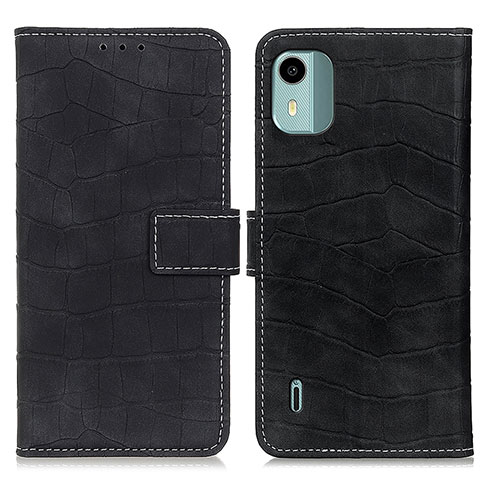 Funda de Cuero Cartera con Soporte Carcasa K07Z para Nokia C12 Negro