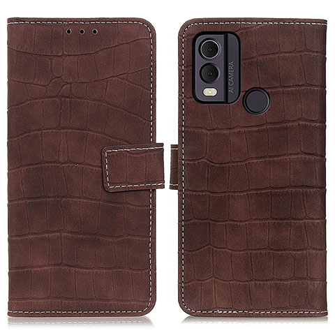 Funda de Cuero Cartera con Soporte Carcasa K07Z para Nokia C22 Marron