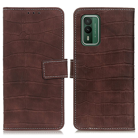 Funda de Cuero Cartera con Soporte Carcasa K07Z para Nokia XR21 Marron