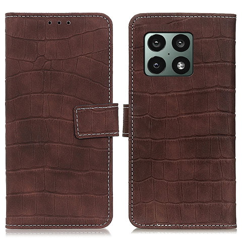 Funda de Cuero Cartera con Soporte Carcasa K07Z para OnePlus 10 Pro 5G Marron