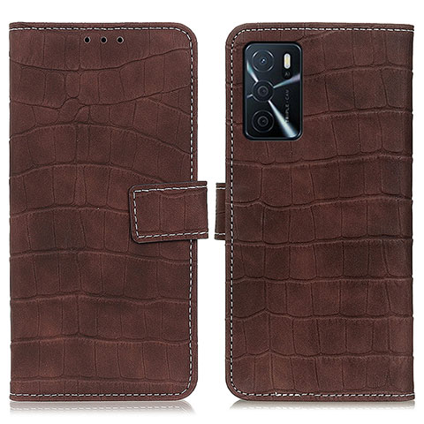 Funda de Cuero Cartera con Soporte Carcasa K07Z para Oppo A16 Marron