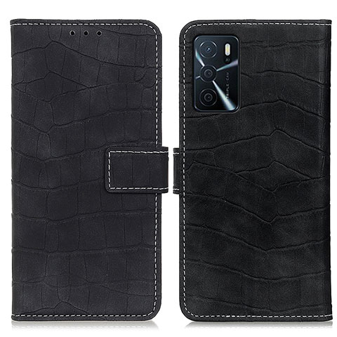 Funda de Cuero Cartera con Soporte Carcasa K07Z para Oppo A16 Negro