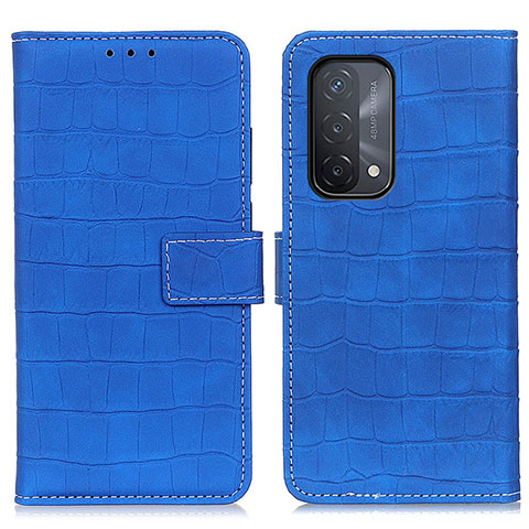 Funda de Cuero Cartera con Soporte Carcasa K07Z para Oppo A54 5G Azul