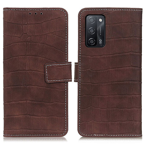 Funda de Cuero Cartera con Soporte Carcasa K07Z para Oppo A55 5G Marron