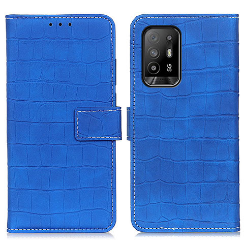 Funda de Cuero Cartera con Soporte Carcasa K07Z para Oppo A95 5G Azul