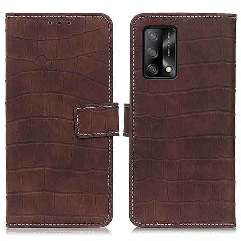 Funda de Cuero Cartera con Soporte Carcasa K07Z para Oppo F19 Marron