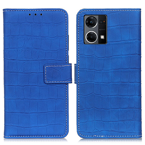 Funda de Cuero Cartera con Soporte Carcasa K07Z para Oppo F21 Pro 4G Azul