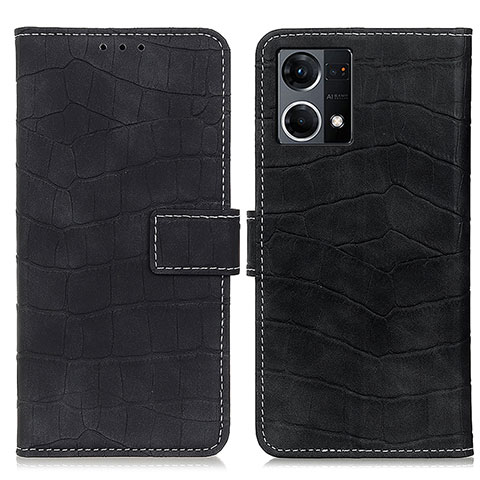 Funda de Cuero Cartera con Soporte Carcasa K07Z para Oppo F21 Pro 4G Negro