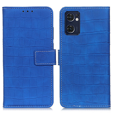 Funda de Cuero Cartera con Soporte Carcasa K07Z para Oppo Find X5 Lite 5G Azul