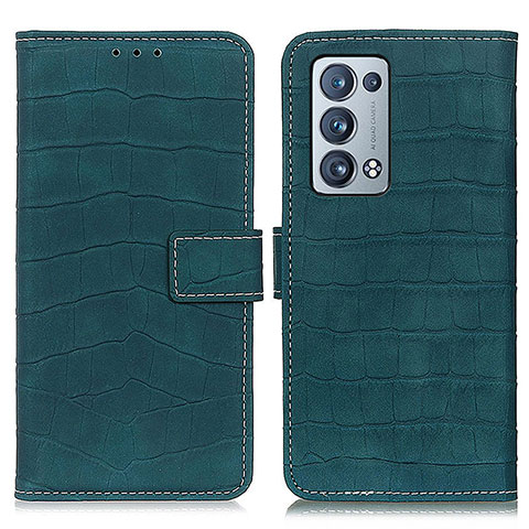 Funda de Cuero Cartera con Soporte Carcasa K07Z para Oppo Reno6 Pro 5G Verde