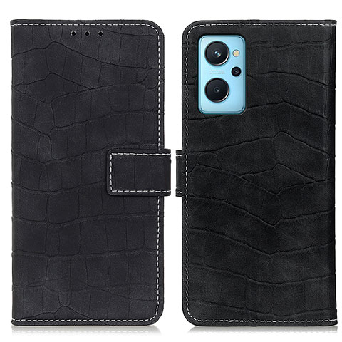 Funda de Cuero Cartera con Soporte Carcasa K07Z para Realme 9i 4G Negro