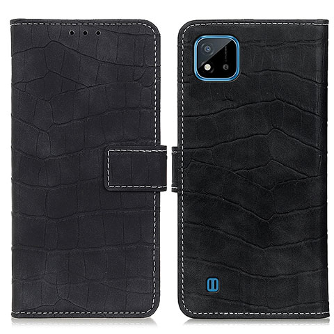 Funda de Cuero Cartera con Soporte Carcasa K07Z para Realme C20 Negro