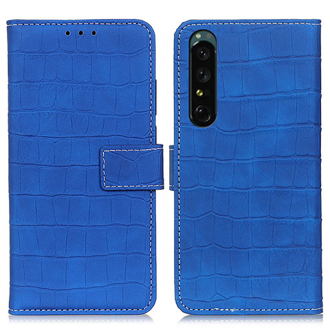 Funda de Cuero Cartera con Soporte Carcasa K07Z para Sony Xperia 1 IV Azul