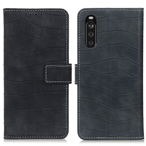 Funda de Cuero Cartera con Soporte Carcasa K07Z para Sony Xperia 10 III Lite Negro