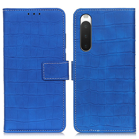 Funda de Cuero Cartera con Soporte Carcasa K07Z para Sony Xperia 10 IV SO-52C Azul