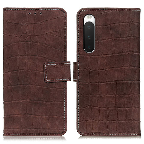 Funda de Cuero Cartera con Soporte Carcasa K07Z para Sony Xperia 10 IV SO-52C Marron