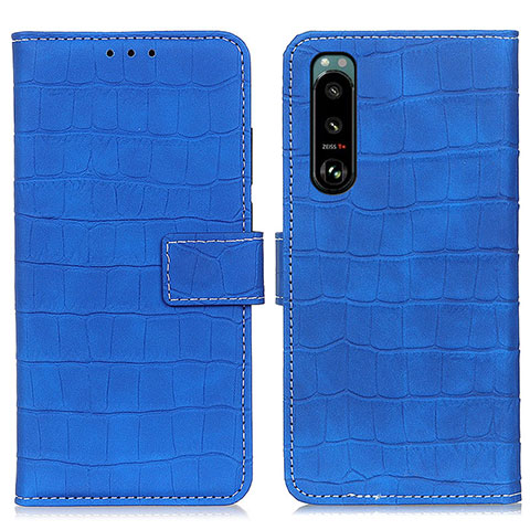 Funda de Cuero Cartera con Soporte Carcasa K07Z para Sony Xperia 5 III Azul