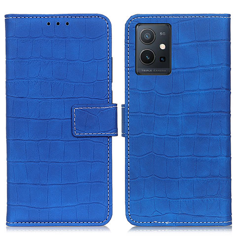 Funda de Cuero Cartera con Soporte Carcasa K07Z para Vivo T1 5G India Azul