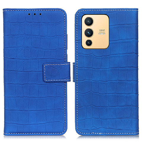 Funda de Cuero Cartera con Soporte Carcasa K07Z para Vivo V23 5G Azul