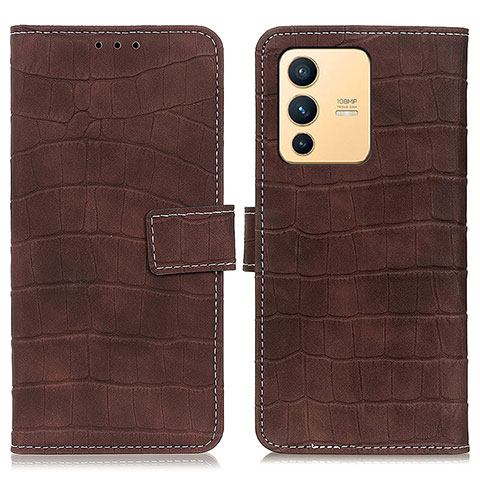 Funda de Cuero Cartera con Soporte Carcasa K07Z para Vivo V23 5G Marron