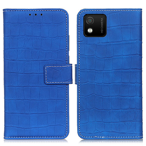 Funda de Cuero Cartera con Soporte Carcasa K07Z para Wiko Y52 Azul