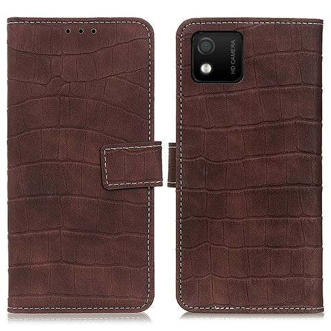 Funda de Cuero Cartera con Soporte Carcasa K07Z para Wiko Y52 Marron