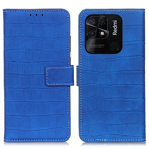 Funda de Cuero Cartera con Soporte Carcasa K07Z para Xiaomi Redmi 10 India Azul