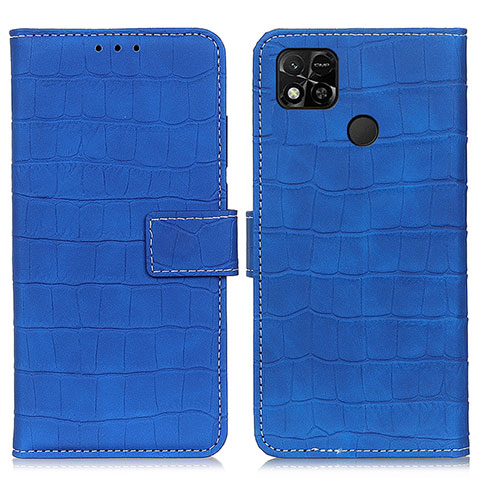 Funda de Cuero Cartera con Soporte Carcasa K07Z para Xiaomi Redmi 9 Activ Azul