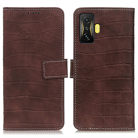 Funda de Cuero Cartera con Soporte Carcasa K07Z para Xiaomi Redmi K50 Gaming 5G Marron